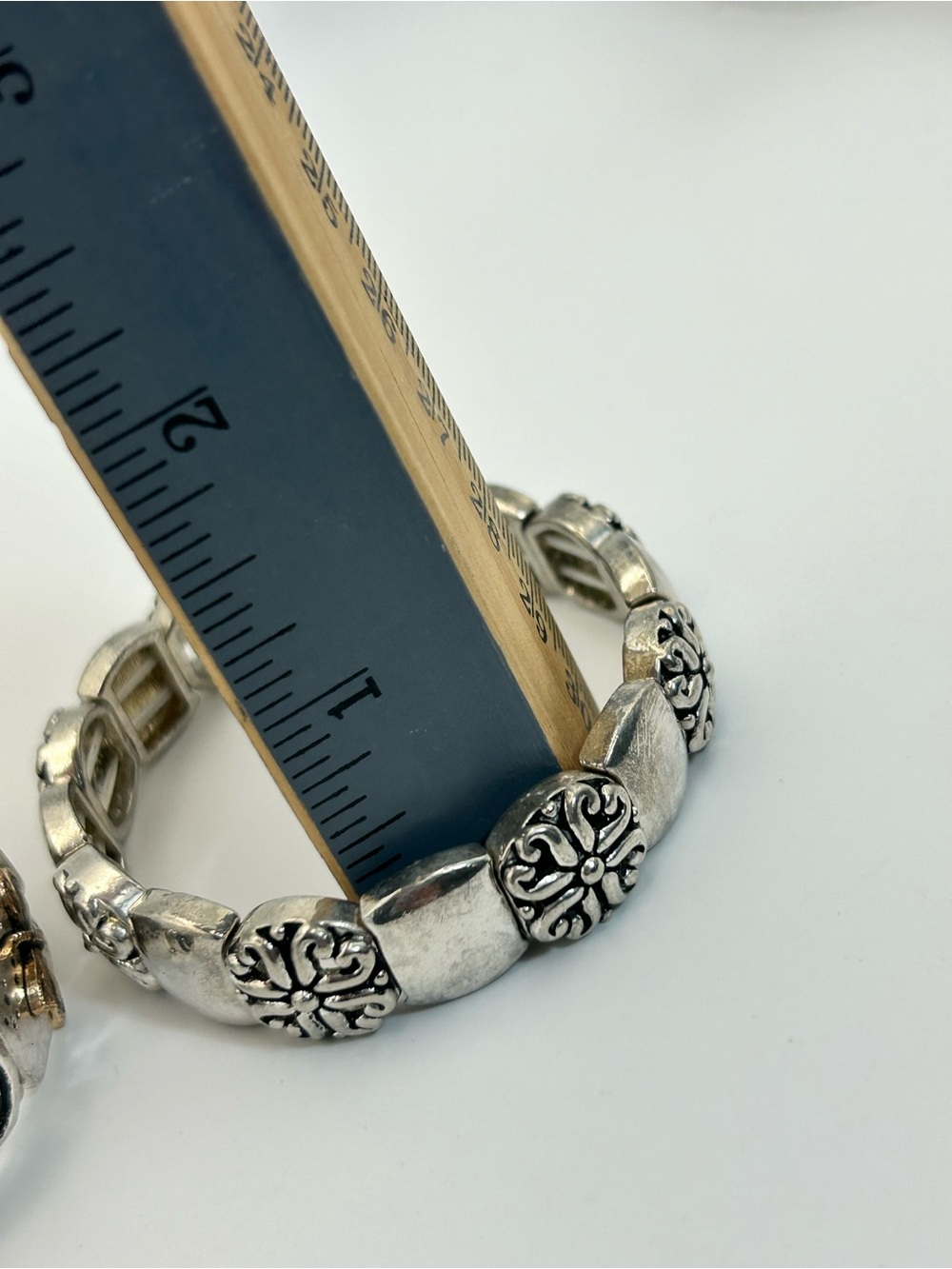 Silver & Gold-Tone Dragonfly Floral Stretch Bracelet Pair of 2 Vintage - Picture 13 of 13